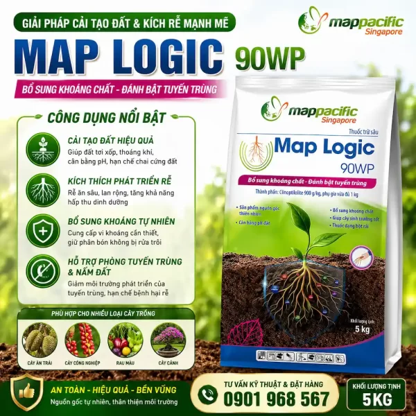 MAP LOGIC 90WP giải pháp cải tạo đất và kích thích rễ mạnh mẽ